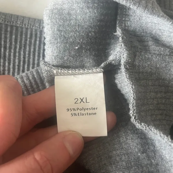 Women's Gray‎ Ribbed Knit 2 Piece Lounge Set 2XL Gray Size XXL - Image 3