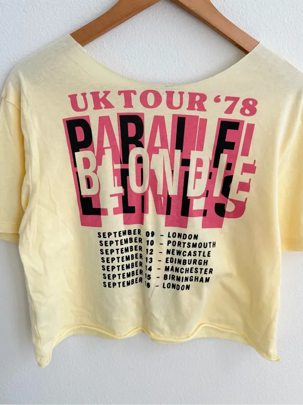 Blondie UK Tour 78 Graphic Off the Shoulder Cropped Tee - Image 8