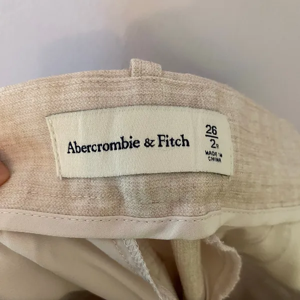 NWT Abercrombie & Fitch Cream High Rise Taper Leg Dress Pants Workwear Preppy - Image 2