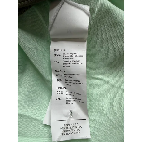 Cupshe Olive Green Ribbed Tankini Set High Neck Mesh Cutout Back Size M - Image 11
