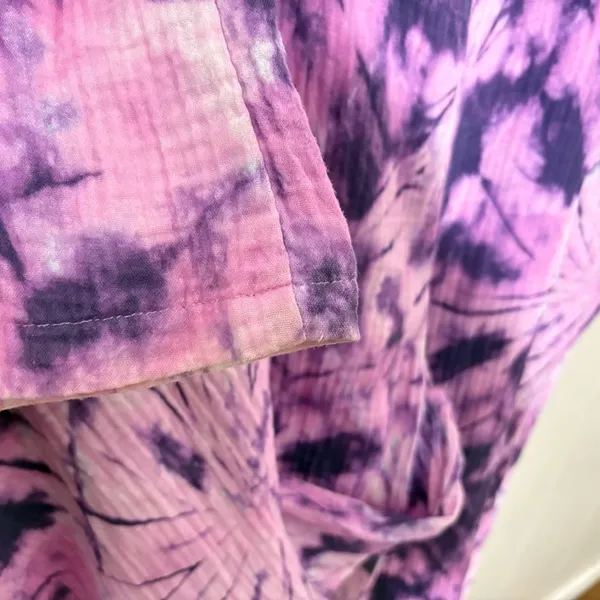 SHOW ME YOUR MUMU Summerland Jumpsuit Size L Purple Tie Dye Wide Leg Boho Resort - Image 9