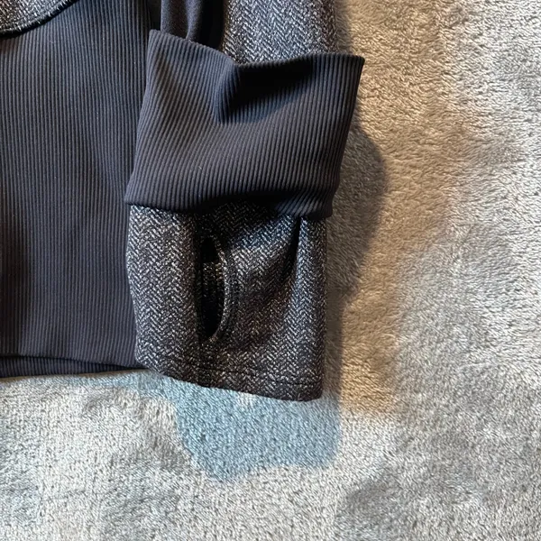 Lululemon Daily Practice Jacket Full Zip Hooded‎ Grey And Black Womens Size 6 - Image 7