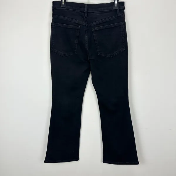 Madewell The Flare Crop Jean in Super Stretch Denim Black Frost US 28 NWT - Image 10