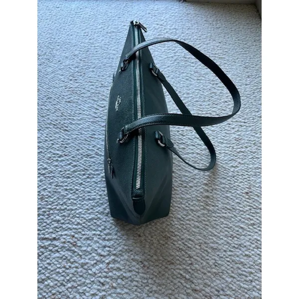 Coach Gallery Tote‎ Crossgrain Leather Shoulder Bag Purse 79608 Dark Teal - Image 3