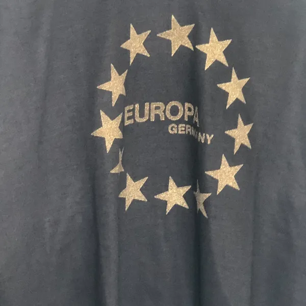 Vintage Europa Germany Sweatshirt Size 9/XL Black with 12 Gold Stars Women's - Image 2