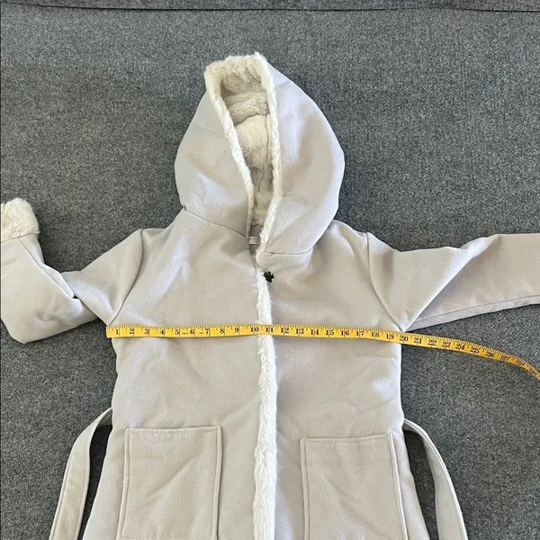 Cozy Hooded Coat with Faux Fur Trim Size‎ M - Image 4