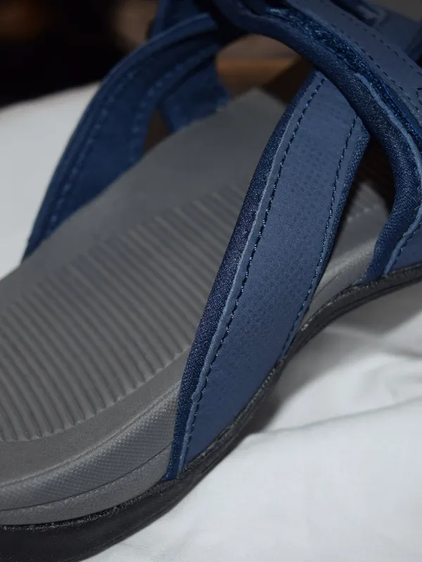 Blue Strappy Sandals, Slide, Thong, Gray Rubber Sole EU38(7-8) - Image 3