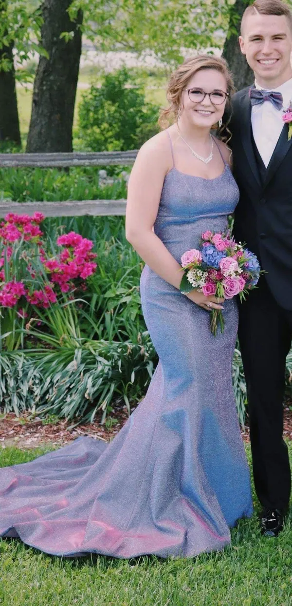 Sherri Hill Purple Glittery Prom Dress! - Image 5