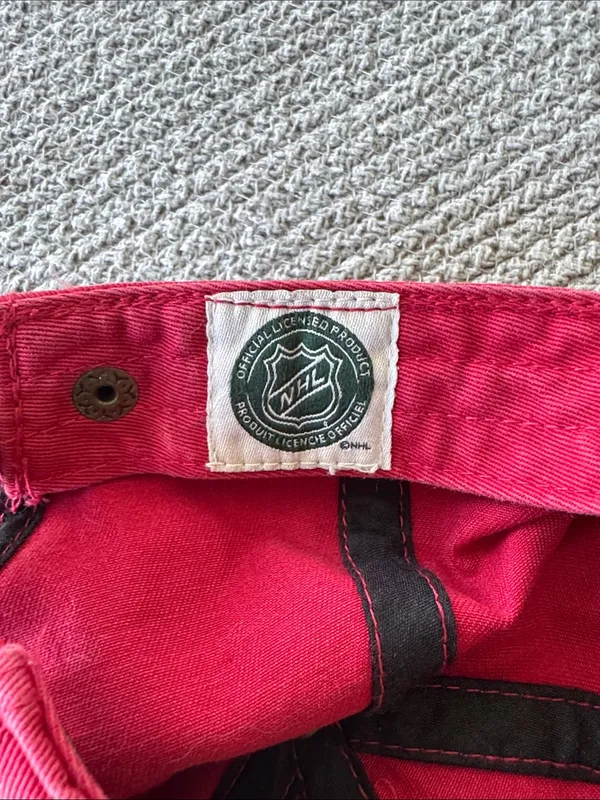 Vintage Red Blackhawks Hockey Baseball Cap Hat - Image 7