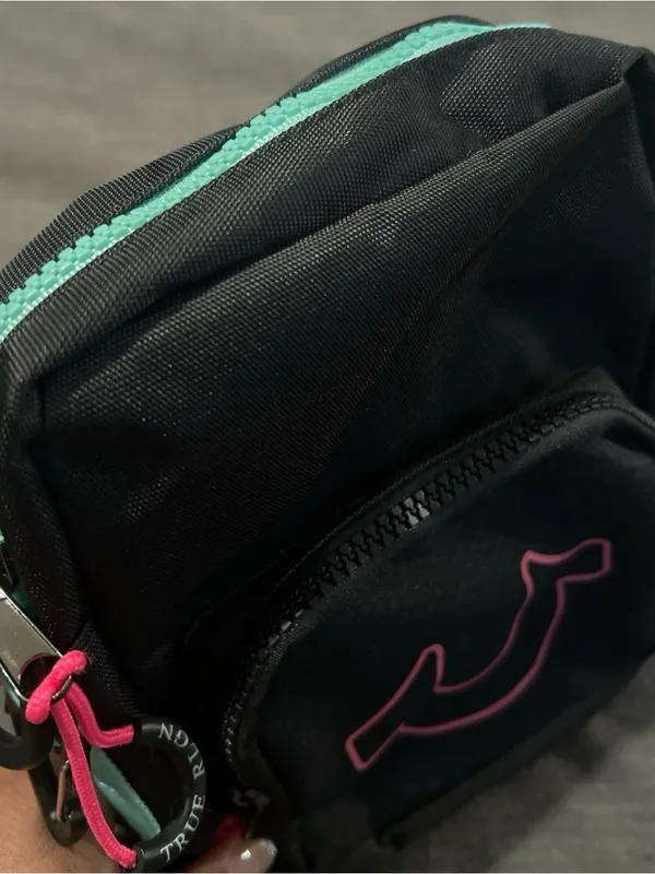 True Religion Black Crossbody with Pink Logo Accents - Image 7