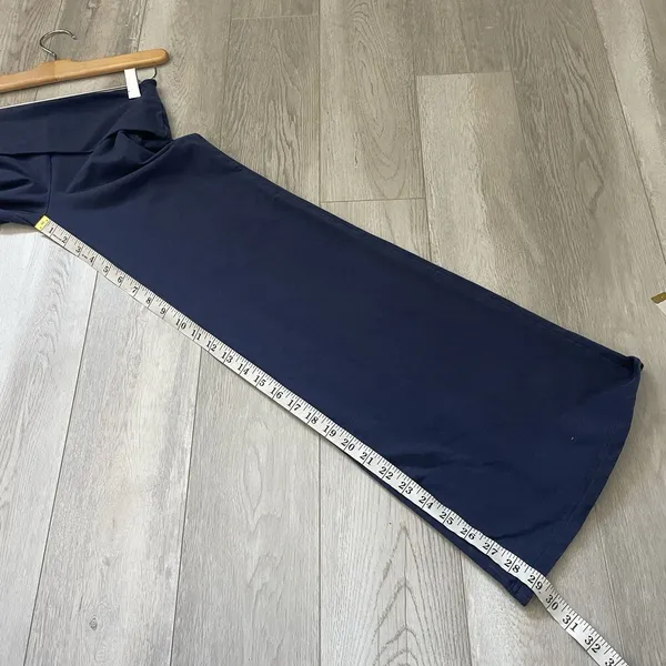 Edikted Foldover Pants cotton wide leg womens Navy Blue (xsmall) yoga athleisure - Image 4