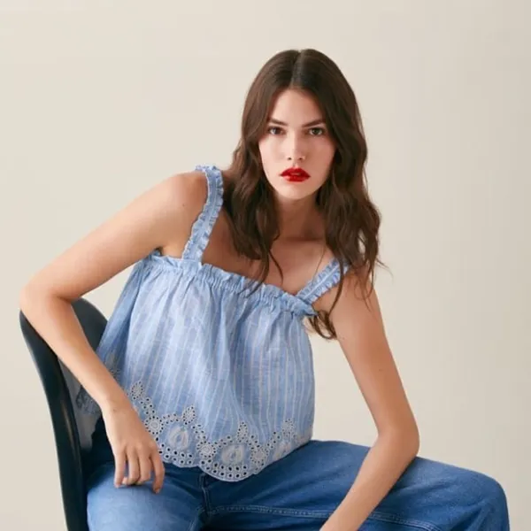 ✨ ZARA STRIPED RUFFLED TOP✨ - Image 3