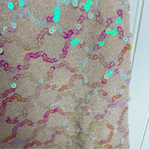 Anthropologie Ett Twa Showstopper Sequined Wide Leg Crop Pants Women's Size 0 - Image 12