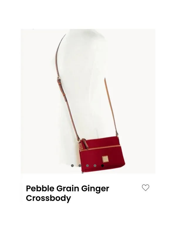 NEW Dooney & Bourke Pebble Leather Ginger Pouchette Crossbody Shoulder Bag Wine - Image 2