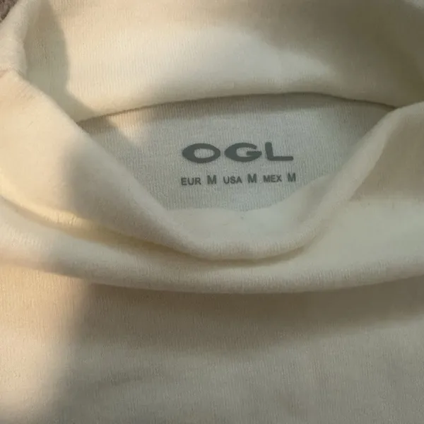 OGL M Eco Mousse Thermal Brushed Ruched Long Sleeve Mockneck Top Chic Minimalist - Image 7