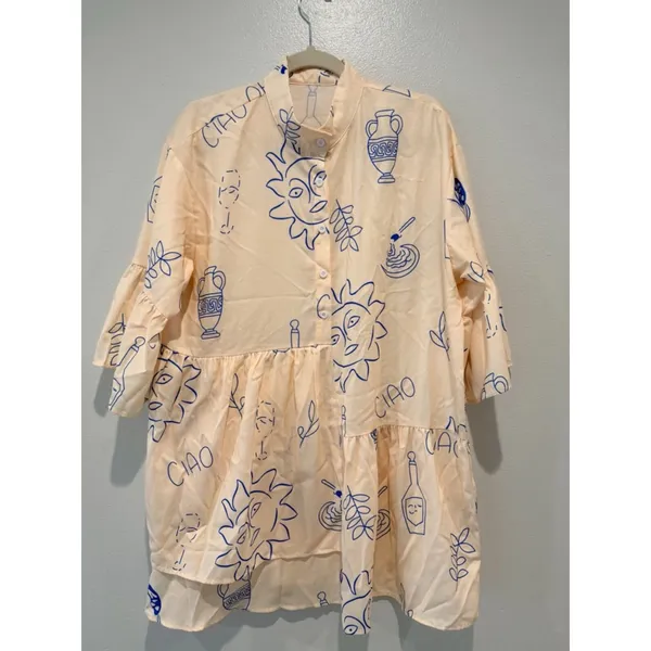 Commense Oversized Sun Print Short Dress L - Image 9