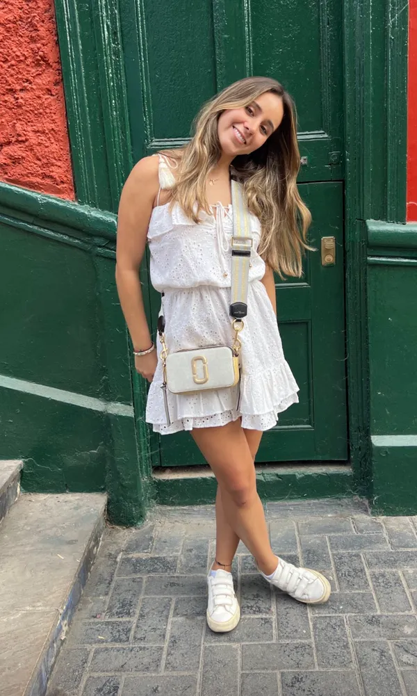 Karina Grimaldi White Eyelet Mini Dress - Image 3