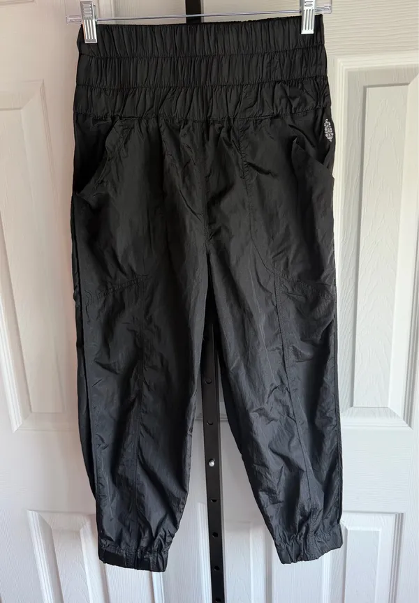 Free People Movement The Way Home Joggers Womens XS Black High Waist Nylon - Image 3