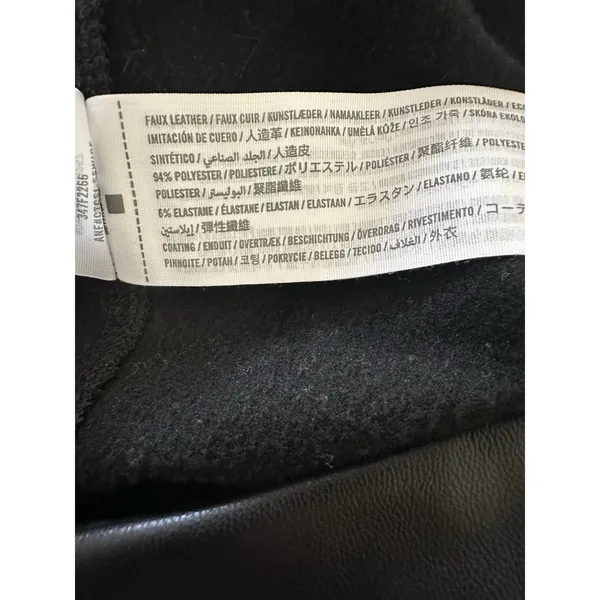 HOLLISTER faux leather fleece lined Pant leggings black Small - Image 5