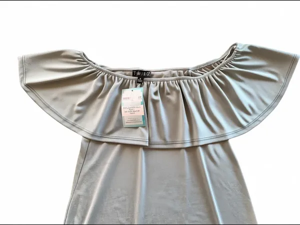 THML Off Shoulder Ruffle Dress Sage Green Boutique Size Small NWT - Image 2