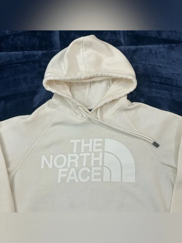 The North Face White Out Graphic Logo Pullover Hoodie Sweatshirt Women’s Size S - Image 2