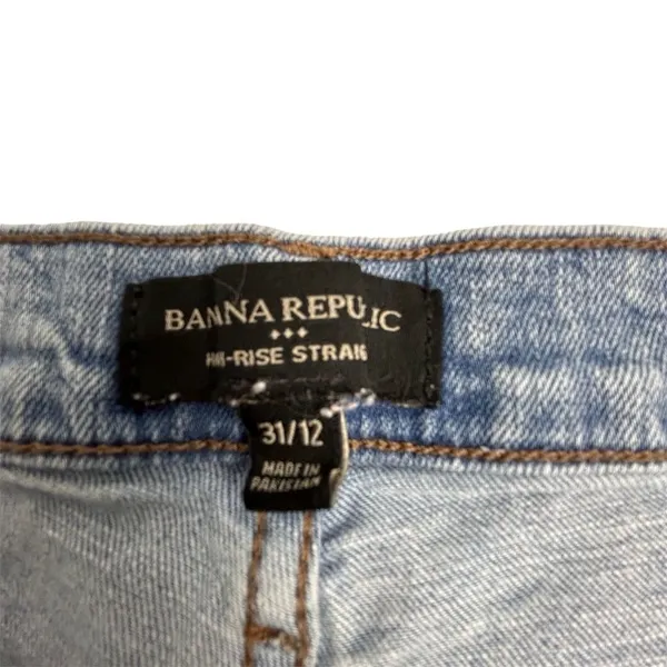 Banana Republic Women's High-Rise Straight Jeans Size 12 Blue‎ Light Wash - Image 5