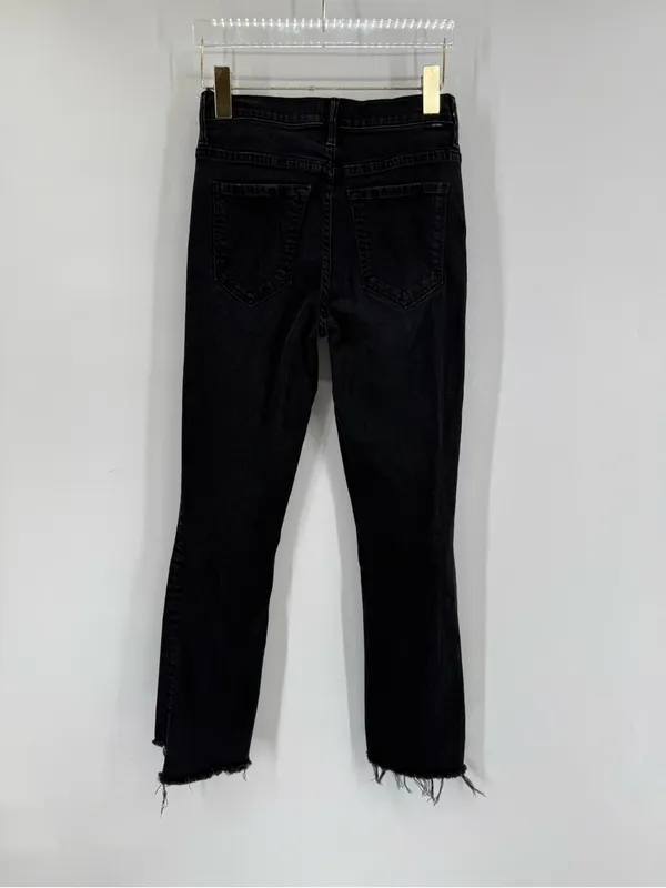 MOTHER Denim Black The Insider Crop Step‎ Fray Not Guilty Jeans size 26 - Image 2