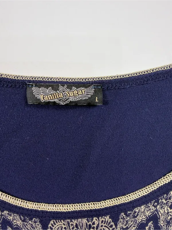 Vanilla Sugar Navy and Gold Mandala Print Tank - Image 4