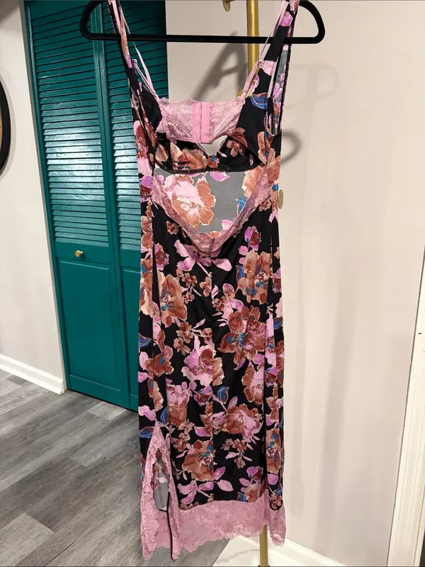 FREE PEOPLE NWT Party Crasher Midi Slip / Black Combo - Image 6