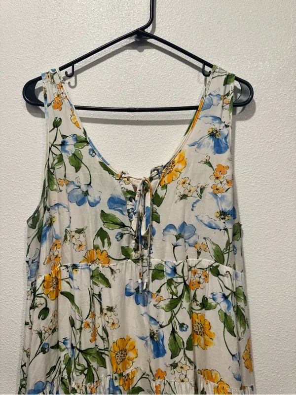 Altar’d State Floral Lace Up Tiered Mini Dress Large NWOT - Image 3