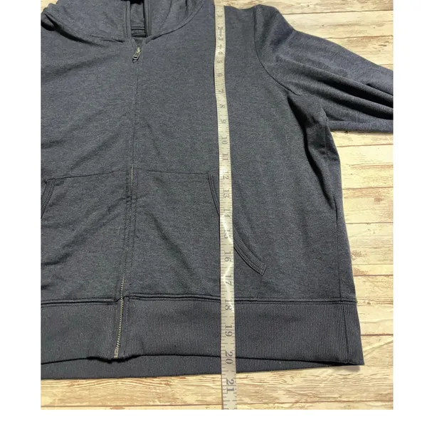 Vuori Halo Mini Full Zip Hoodie Women's Size XL Dark Gray Soft Athleisure - Image 7