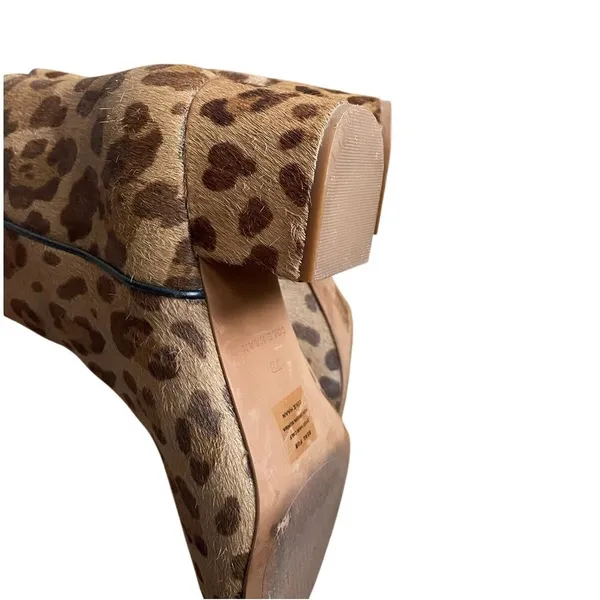 Cole Haan‎ Elyse Leopard Print Heeled Booties size 7 2.5" Heel Ankle Boot Brown - Image 7
