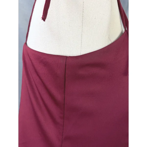 Privacy‎ Please Satin Tie Strap Mini Dress Square Neck Wine Red Cocktail Party - Image 6