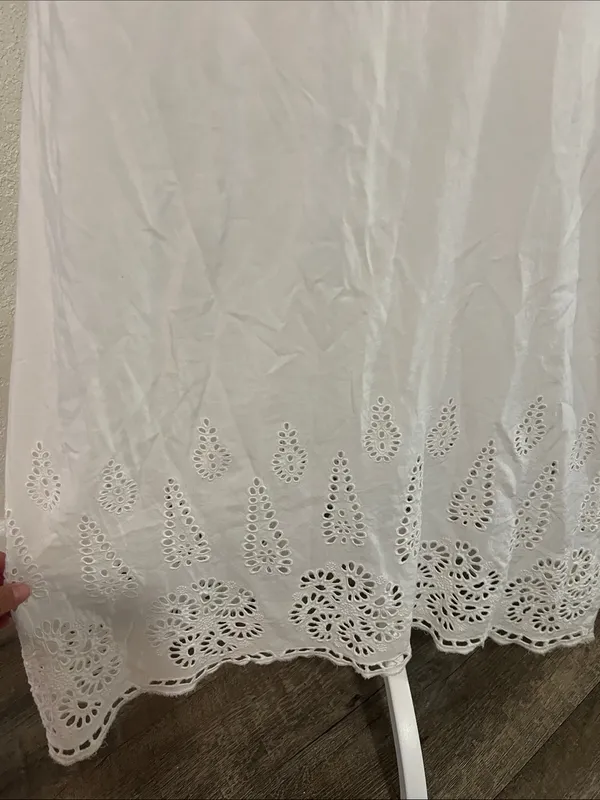 lovestitch White Eyelet Hem Maxi Slip - Image 2