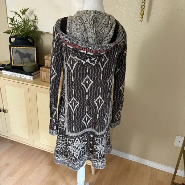 FREE PEOPLE Kai Hooded Bohemian Cardigan Wool Blend Size‎ XS - Image 4