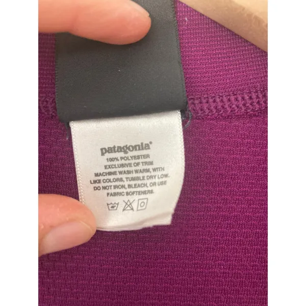 Vintage 90's Patgonia Capilene Active Layer Hiking Outdoors Magenta Zip Sweater - Image 7