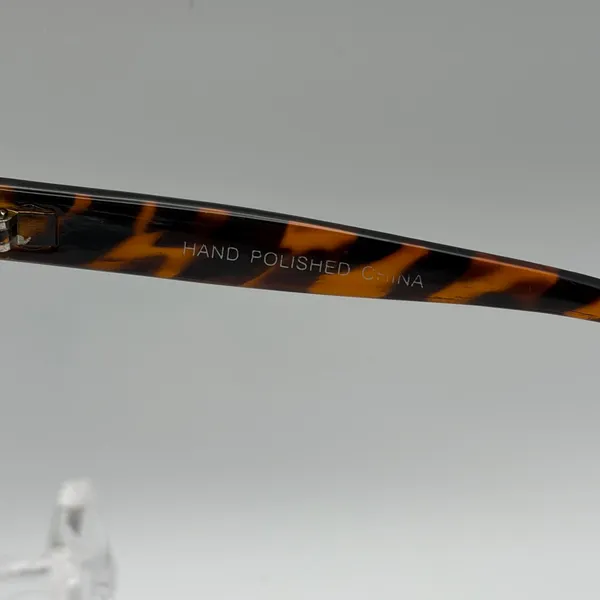 Y2K Brown Tortoise Studded Rectangle Shield Sunglasses - Image 6