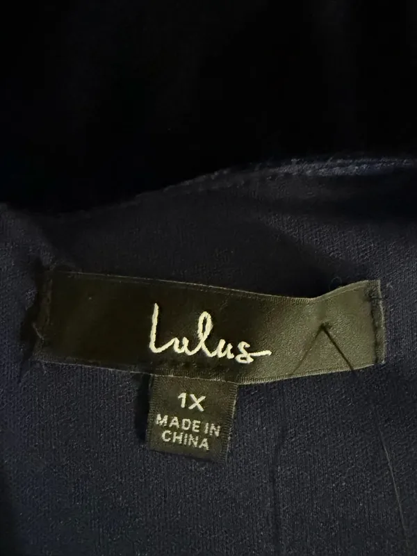 Lulus Elegant Evenings Navy Velvet Flutter Sleeve Trumpet Maxi Dress Navy 1X NWT - Image 8