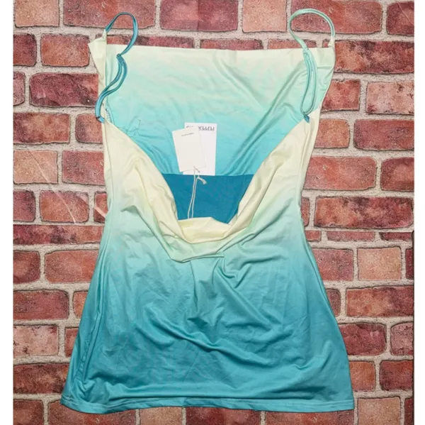 NWT Peppermayo Brinny Mini Dress Green Ombre Open Back Size L Sexy Going Out - Image 2