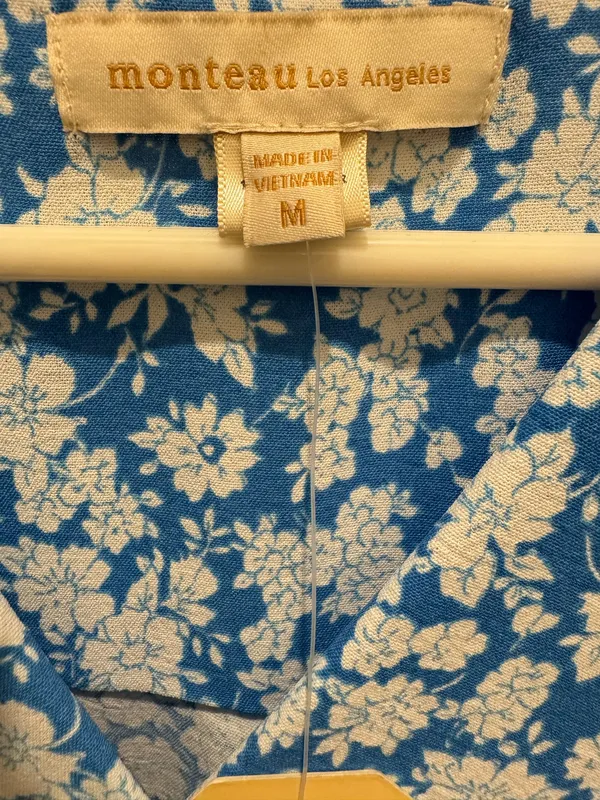 Monteau Los Angeles Blue and White Floral Dress - Image 3