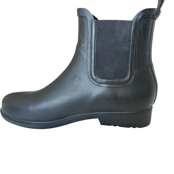 J.‎ Crew Factory Black Chelsea Rain Boots Ankle Length Waterproof Matte Finish - Image 5