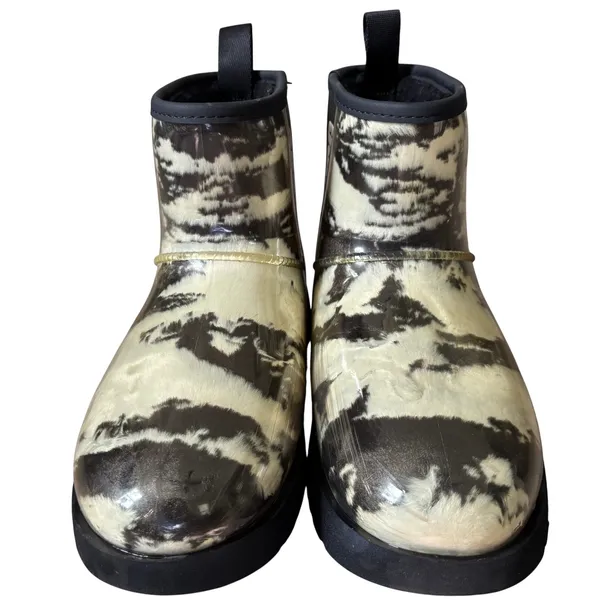 UGG Classic Clear Black Mini Marble Boot Waterproof Sz 9‎ Sheepskin Cozy Winter - Image 2