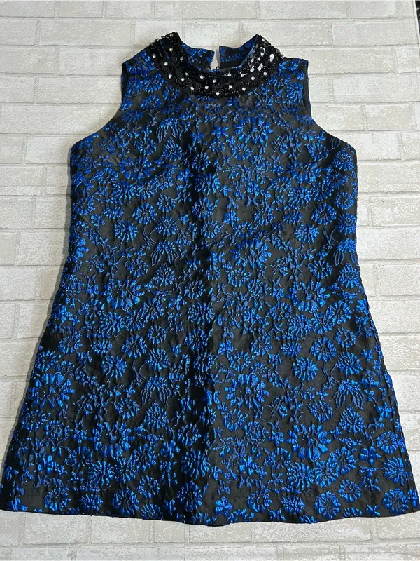 SugarLips Centralia Jaquard Floral Emla Sleeveless Mini Dress Size Large - Image 5