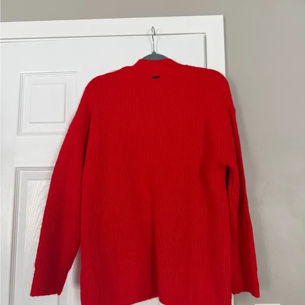 Billabong Red Button Down Sweater Cardigan Holidays Christmas - Image 9