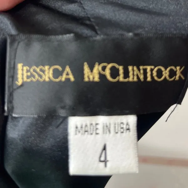 Vtg 90s Jessica McClintock Strapless Dress 4 Y2K Witchy Goth Glam Satin USA Hoco - Image 10