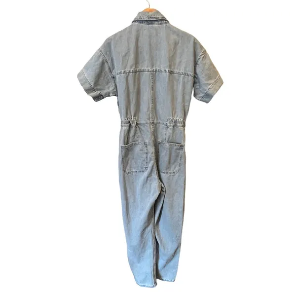 FREE PEOPLE We the Free Marci Denim Jumpsuit Size Medium - Image 6