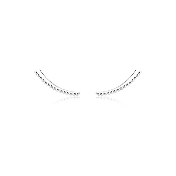 NEW Silver Round Bead Ear Climbers‎ | 18kgp S925 - Image 5