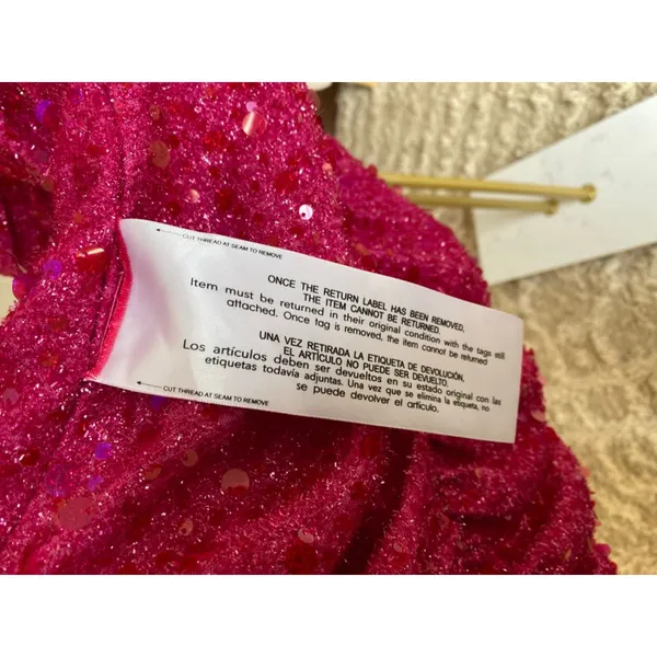 Sho‎ Hot Pink Sequin Ruched Mini Dress Cocktail Party Prom Gala Wedding Event L - Image 9