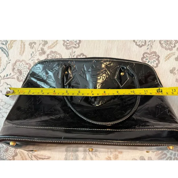 ARCADIA Leather Womens Black Handbag Satchel Bag Made In Italy Classic Chic - Image 10