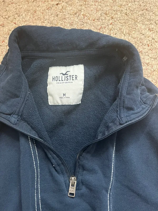 Navy Blue Quarter Zip Sweatshirt - Image 6